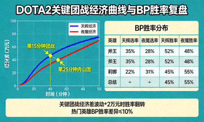 DOTA2 关键团战经济曲线与 BP 胜率复盘图表